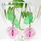 E1012 Impression of Flower-Pea Floral Earrings 7cm