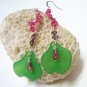 E1013 Impression of Flower-Malus Halliana Floral Earrings 8.5cm