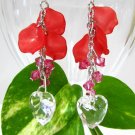 E1015 Impression of Flower-Love of Romance Earrings 7cm