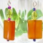 E1103 AGATE DANGLE SILVERLY HOOK EARRINGS 5cm