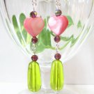 E1104 LOVE ROMANCE DANGLE HOOK EARRINGS 7cm