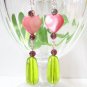 E1104 LOVE ROMANCE DANGLE HOOK EARRINGS 7cm
