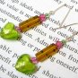 E1105 GLASS SILVERLY HOOK EARRINGS 5.5cm