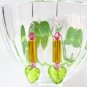E1105 GLASS SILVERLY HOOK EARRINGS 5.5cm
