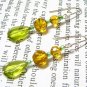 E1106 GLASS SILVERLY DANGLE HOOK EARRINGS 5.5cm