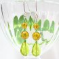 E1106 GLASS SILVERLY DANGLE HOOK EARRINGS 5.5cm