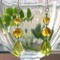 E1106 GLASS SILVERLY DANGLE HOOK EARRINGS 5.5cm