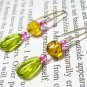 E1108 CHARMING GLASS DANGLE HOOK EARRINGS 5cm