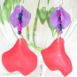 E1021 Unique Dangle Red Orchid Earrings 7cm