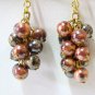 EA467 CLUSTER DANGLE LUCITE CLIP ON EARRINGS 1.5 in.