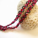 B1302 Beautiful Black & Red 2 Row Bracelet 18cm