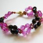 free shipping handmade jewerly B1305 Charming Purple & Black Bracelet 19cm