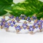 *free shipping Handmade jewelry B1310 Fantastic Purple & Golden Beads Bracelet 19.5cm