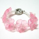 B1315 Pink Orchid Beautiful Floral Bracelet 18cm Handmade *free shipping*