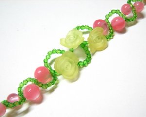 free shipping ~ B1318 Charming Yellow Rose Beautiful Handcraft Bracelet 19.5cm