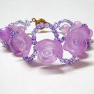 B1322 Purple Rose Charming Bracelet 19cm
