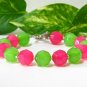 free shipping~ B1324 Fancy Pink & Green Beads Handcraft  Bracelet 21cm