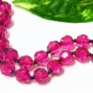 B1325 Fancy Pink two Row Charming Bracelet 19.5cm