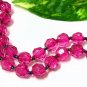 B1325 Fancy Pink two Row Charming Bracelet 19.5cm