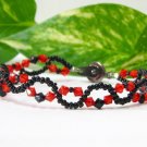 free shipping ~ B1330 Gorgeous Handcraft jewelry Red & Black beads Bracelet 19cm