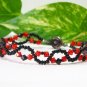 free shipping ~ B1330 Gorgeous Handcraft jewelry Red & Black beads Bracelet 19cm