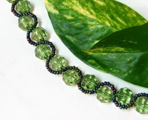free shipping ~ B1332 Charming Green Beads Bracelet Handcraft jewelry 20cm