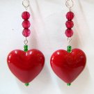 EA412 PORCELAIN HEART CLIP ON EARRING 3 inches