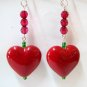 EA412 PORCELAIN HEART CLIP ON EARRING 3 inches