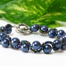 free shipping ~ B1333 Elegant Dark Grey Handcraft Bracelet 19cm