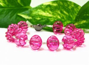 B1336 Charming Pink Handmade Bracelet 20cm