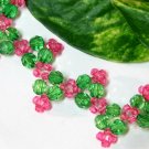 B1337 Pink & Green Beautiful Bracelet 20cm