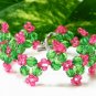 B1337 Pink & Green Beautiful Bracelet 20cm