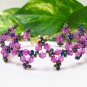 B1340 Charming Purple Floral Handmade Bracelet 19cm