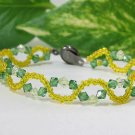 free shipping ~ B1342 Gorgeous Green & Yellow Twist Handcraft jewelry Bracelet 19cm