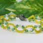 free shipping ~ B1342 Gorgeous Green & Yellow Twist Handcraft jewelry Bracelet 19cm