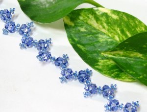 B1346 Blue beads Unique Handmade Bracelet 19.5cm