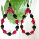 E1219 Charming Black & Red Clip On Earrings 6.5cm