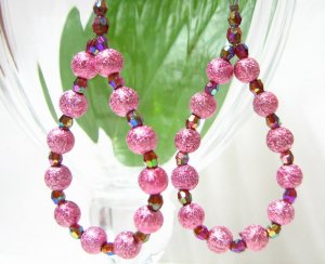 E1224 Fancy Pink Agogo Clip On Earrings 7cm