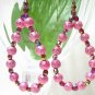 E1224 Fancy Pink Agogo Clip On Earrings 7cm