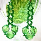 E1248 Green Glamorous Dangle Clip On Earrings 7cm - FREE SHIPPING