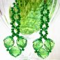E1248 Green Glamorous Dangle Clip On Earrings 7cm - FREE SHIPPING