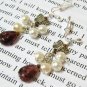 E1258 Blue Glass & Pearl Clip On Earrings 4.5cm