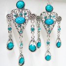 E304 EXOTIC RHINESTONE CLIP ON EARRINGS 10cm