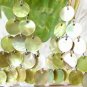 E337 GREEN SHELL TRIANGLE SHAPE CLIP ON EARRINGS 7cm