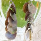 E338 MOTHER OF PEARL SHELL CLIP ON EARRINGS 6.5CM