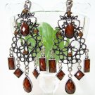 E1361 Exotic Jewelry Brown Clip On Earrings 8cm