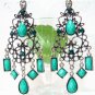 E1365 Exotic Rhinestone Red Clip On Earrings 7.5cm