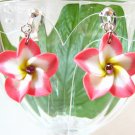 *FREE SHIPPING* E868 Ceramic Clay Spring Flowers Clip On Earrings 3.2cm