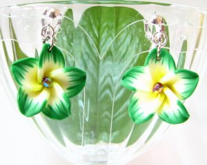 *FREE SHIPPING* E869 Ceramic Clay Spring Flowers Clip On Earrings 3.2cm