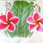 *FREE SHIPPING* E873 Ceramic Clay Pink Flowers Clip On Earrings 3.2cm